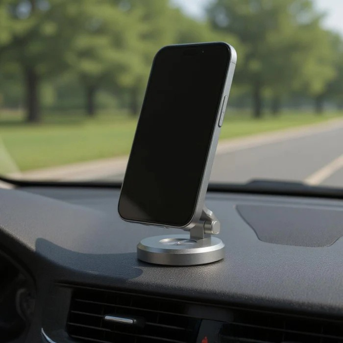 Zinc Alloy Magnetic Phone Holder – 360° Adjustable Car & Desk Mount