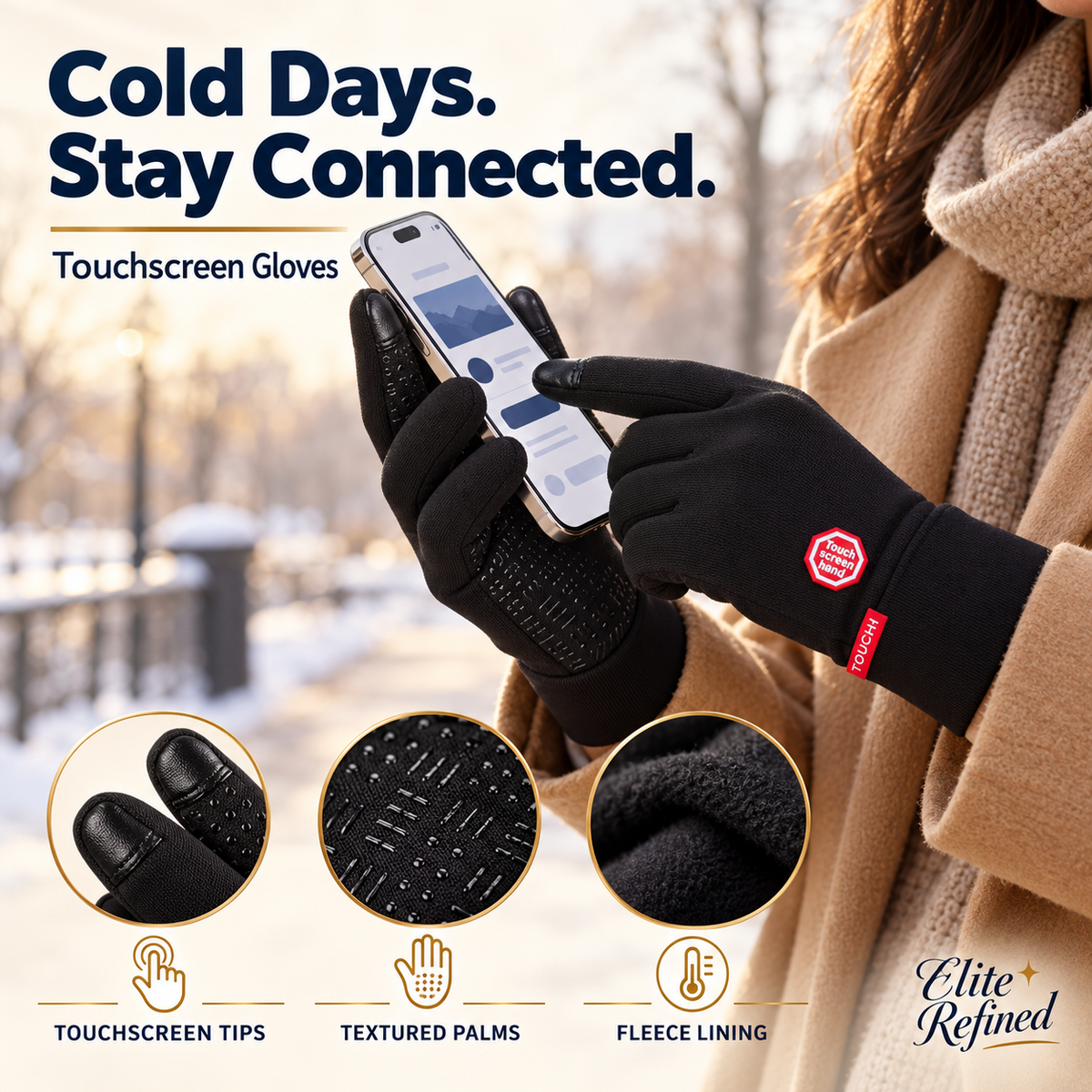 USB Heated Touchscreen Winter Gloves