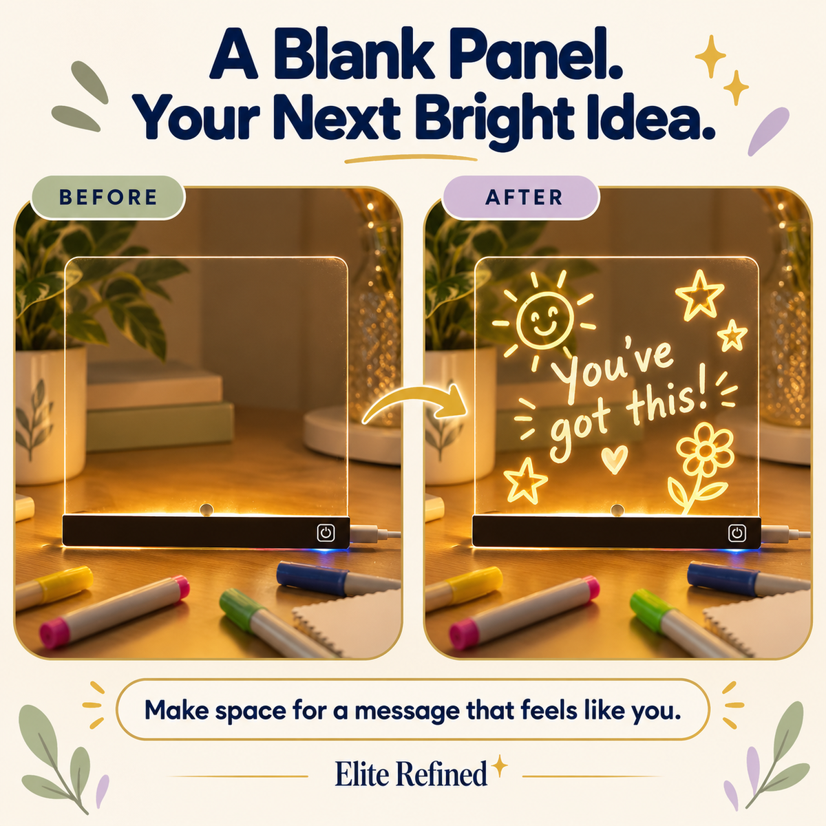 LED Light-Up Drawing Board for Kids — Reusable Glow Art