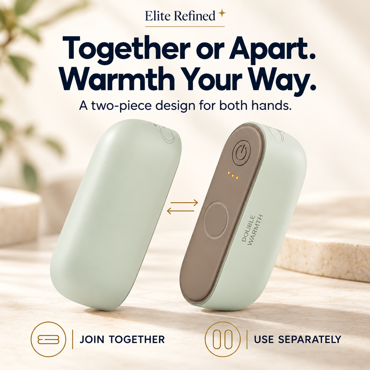 Magnetic Rechargeable Hand Warmers — 2-Piece Winter Set