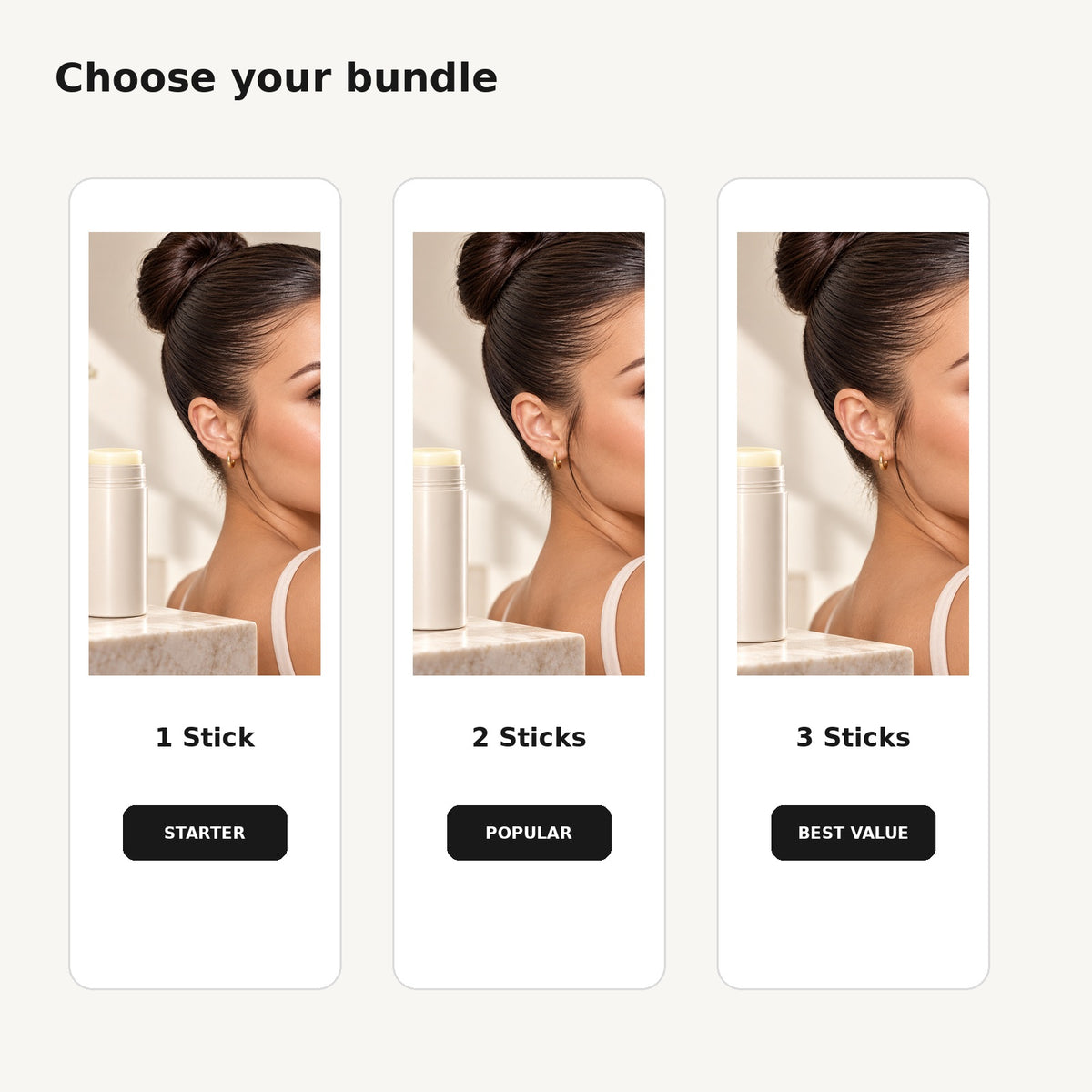 Flyaway hair wax stick bundle options