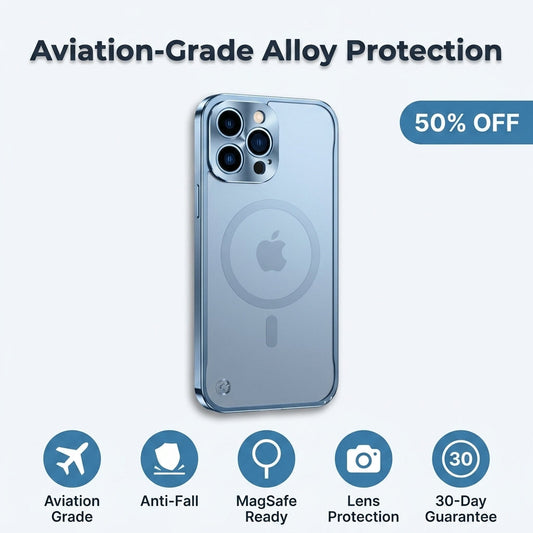 Alloy Protective iPhone Case – Reinforced Camera & Corner Protection, Magnetic Option
