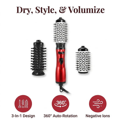 3-in-1 Volumizing Blowout Brush – Hot Air Dryer, Smoother & Root Lift Styler