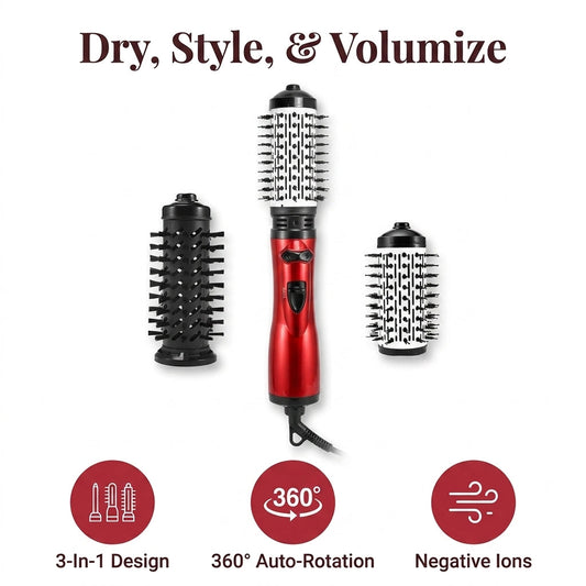 3-in-1 Volumizing Blowout Brush – Hot Air Dryer, Smoother & Root Lift Styler