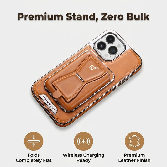 Leather Magnetic Wallet iPhone Case – Detachable Card Holder & Stand