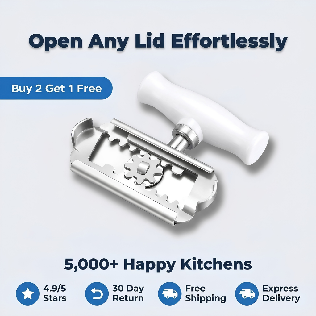 Adjustable Grip Jar Opener – Stainless Steel Lid Opener for Easier Twisting
