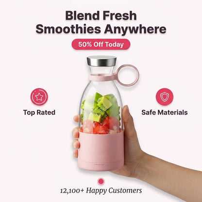 Portable Smoothie Blender – 350ml Rechargeable Mini Blender