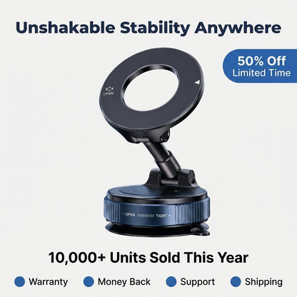 360° Foldable Magnetic Car Phone Mount – Adjustable Suction Holder