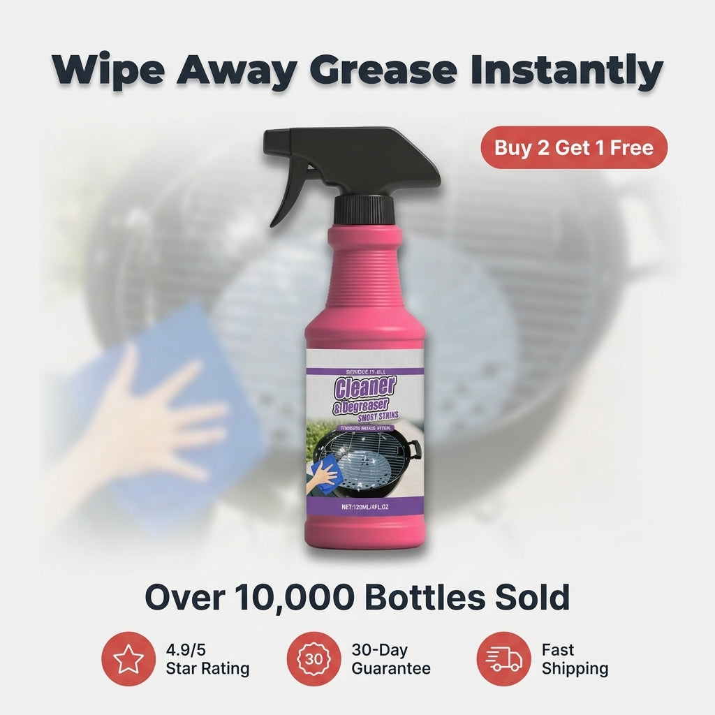 Heavy-Duty Grill Degreaser Spray – Fast Grease & Burnt-On Residue Cleaner