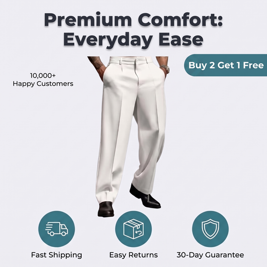 Men's Pleated Wide-Leg Pants – Relaxed Smart-Casual Trousers
