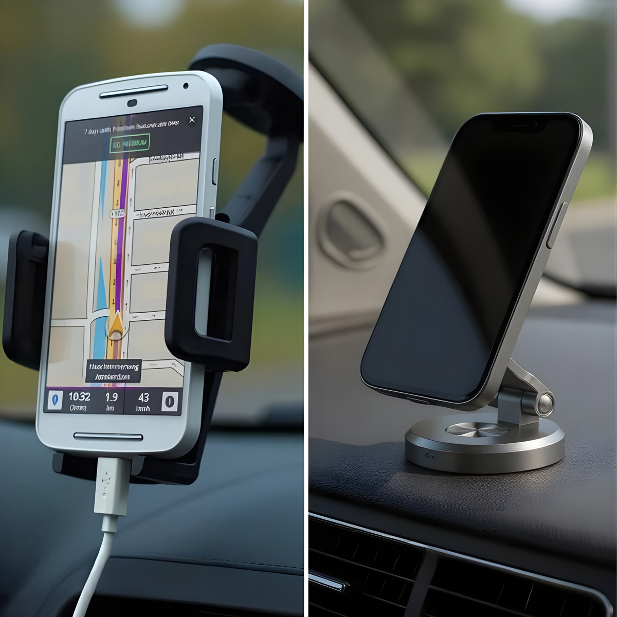 Zinc Alloy Magnetic Phone Holder – 360° Adjustable Car & Desk Mount