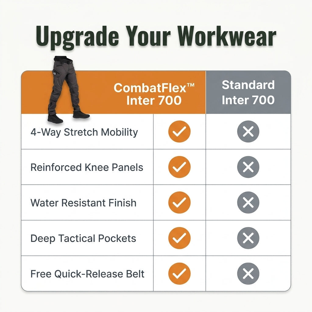 Heavy-Duty Work Pants – 4-Way Stretch Tactical Utility Pants with Belt
