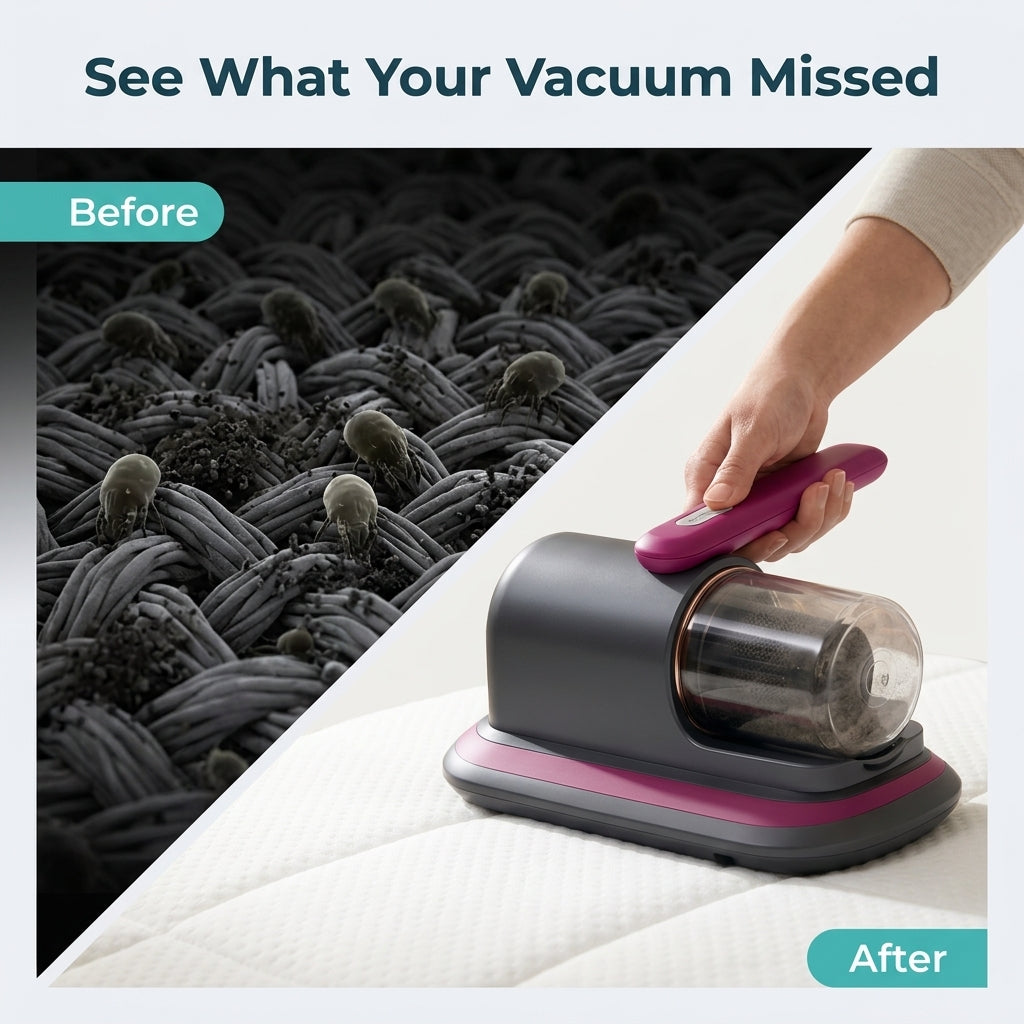 Handheld Mattress Dust Vacuum – Corded Deep-Clean Fabric Vacuum