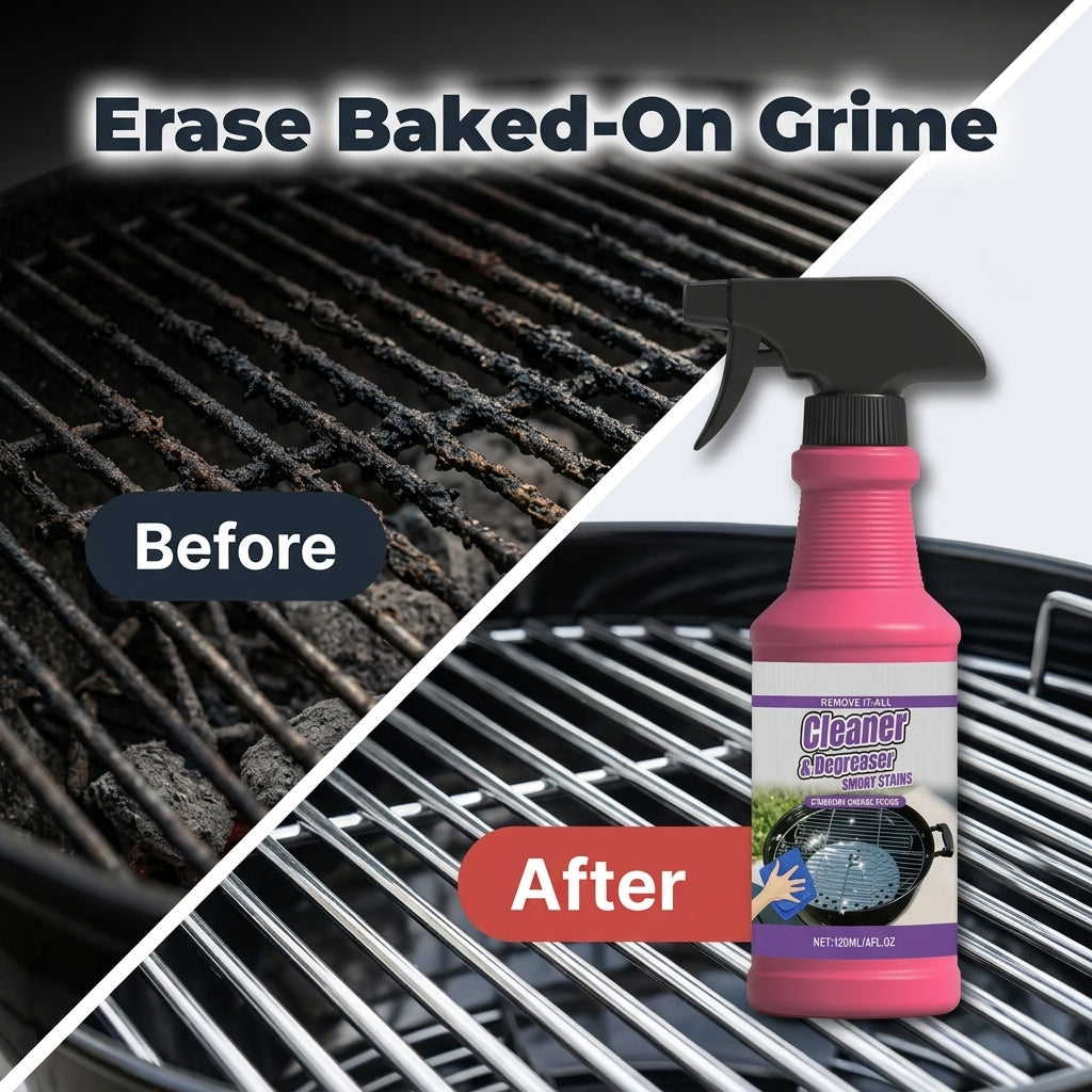 Heavy-Duty Grill Degreaser Spray – Fast Grease & Burnt-On Residue Cleaner
