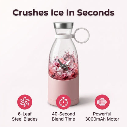 Portable Smoothie Blender – 350ml Rechargeable Mini Blender