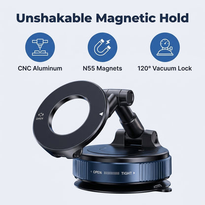 360° Foldable Magnetic Car Phone Mount – Adjustable Suction Holder