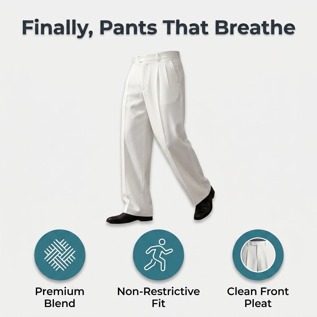 Men's Pleated Wide-Leg Pants – Relaxed Smart-Casual Trousers
