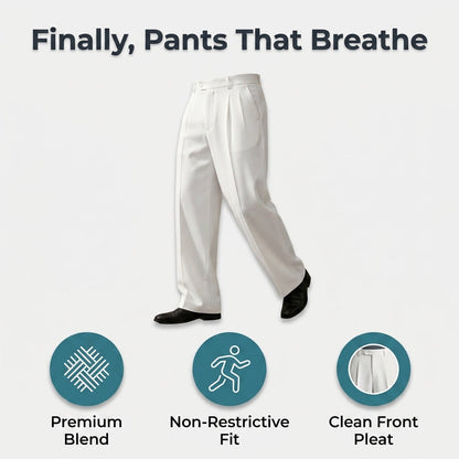 Men's Pleated Wide-Leg Pants – Relaxed Smart-Casual Trousers