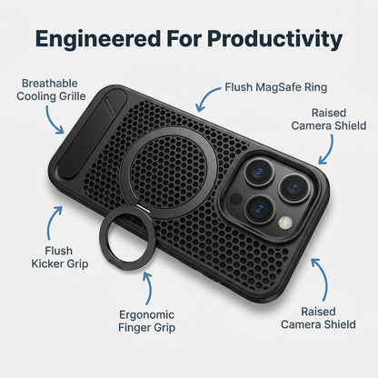 Magnetic Cooling iPhone Case – Ventilated Stand Case with Wireless Charging Support