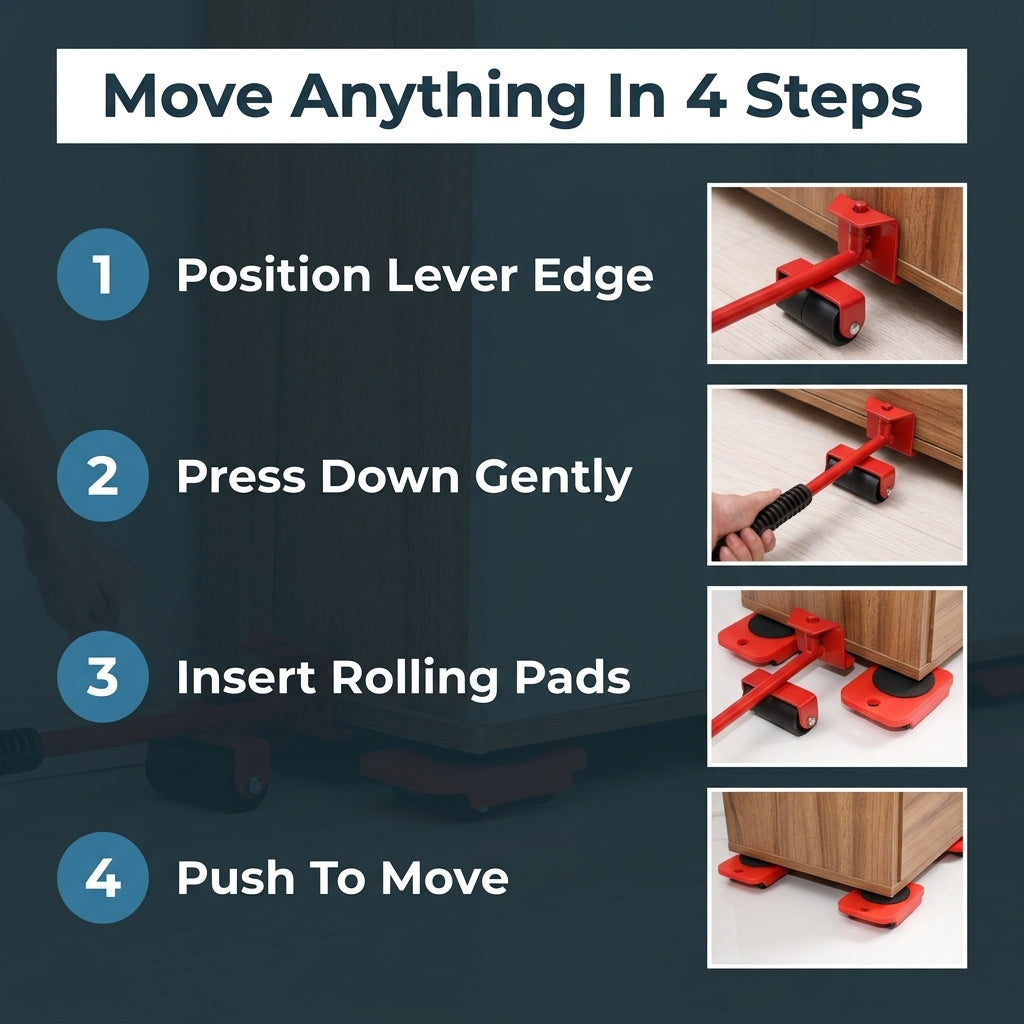 Heavy Furniture Lifter & 360° Mover Roller Kit