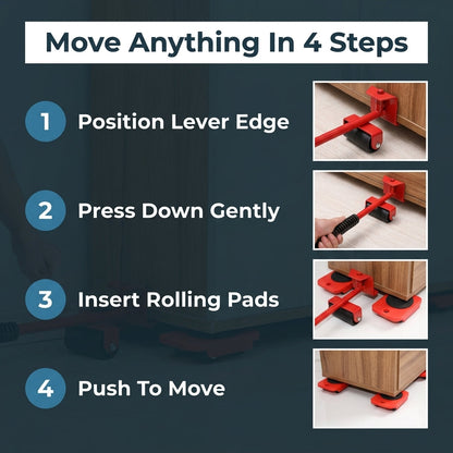 Heavy Furniture Lifter & 360° Mover Roller Kit