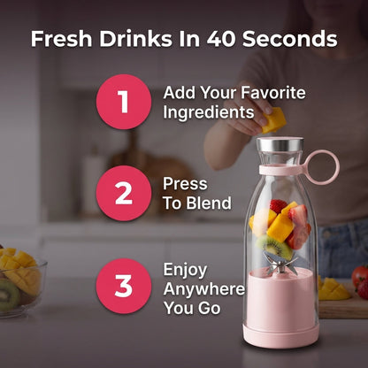 Portable Smoothie Blender – 350ml Rechargeable Mini Blender