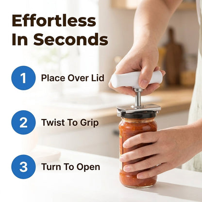 Adjustable Grip Jar Opener – Stainless Steel Lid Opener for Easier Twisting