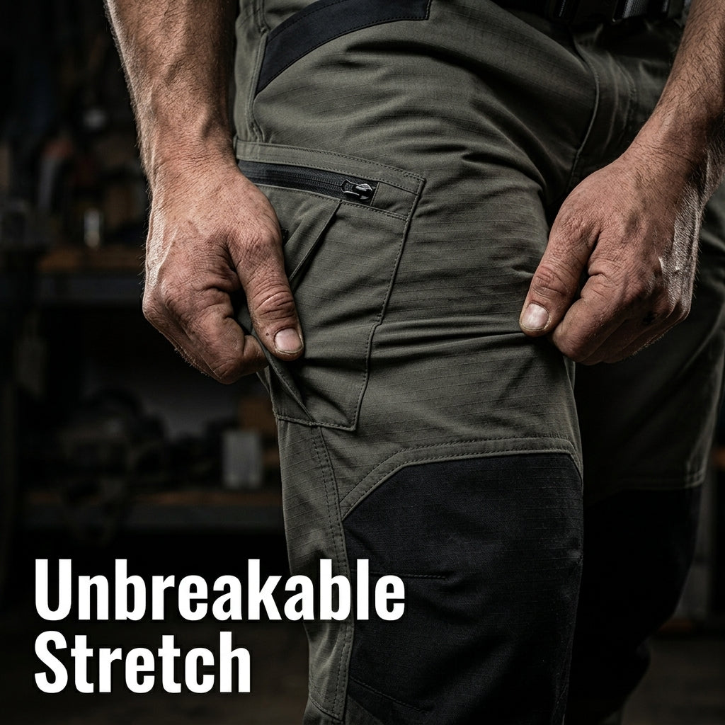 Heavy-Duty Work Pants – 4-Way Stretch Tactical Utility Pants with Belt