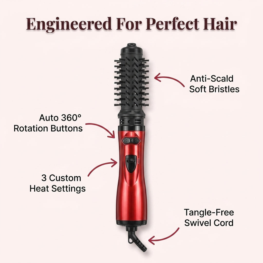 3-in-1 Volumizing Blowout Brush – Hot Air Dryer, Smoother & Root Lift Styler