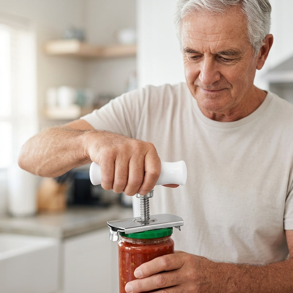 Adjustable Grip Jar Opener – Stainless Steel Lid Opener for Easier Twisting