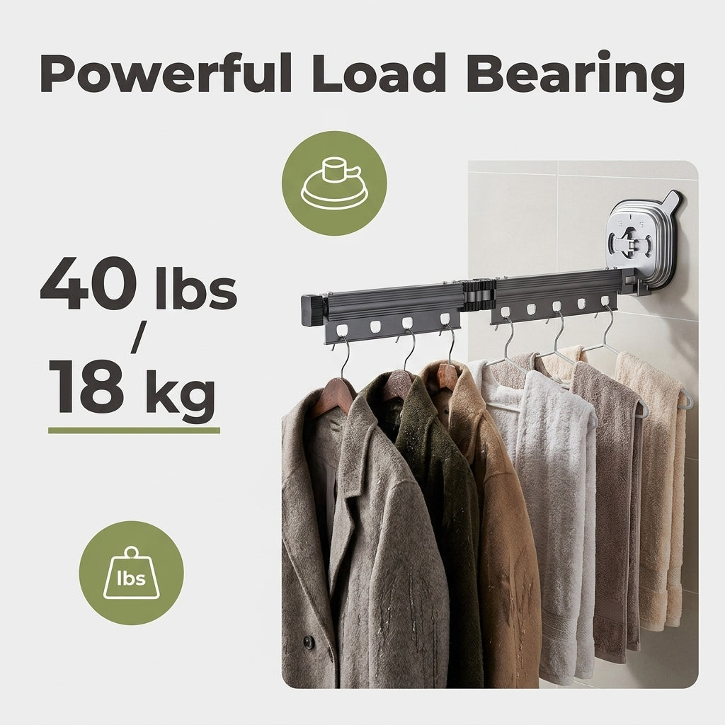 Wall-Mounted Folding Clothes Drying Rack – Space-Saving Laundry Air Dryer
