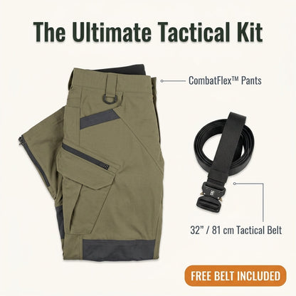 Heavy-Duty Work Pants – 4-Way Stretch Tactical Utility Pants with Belt