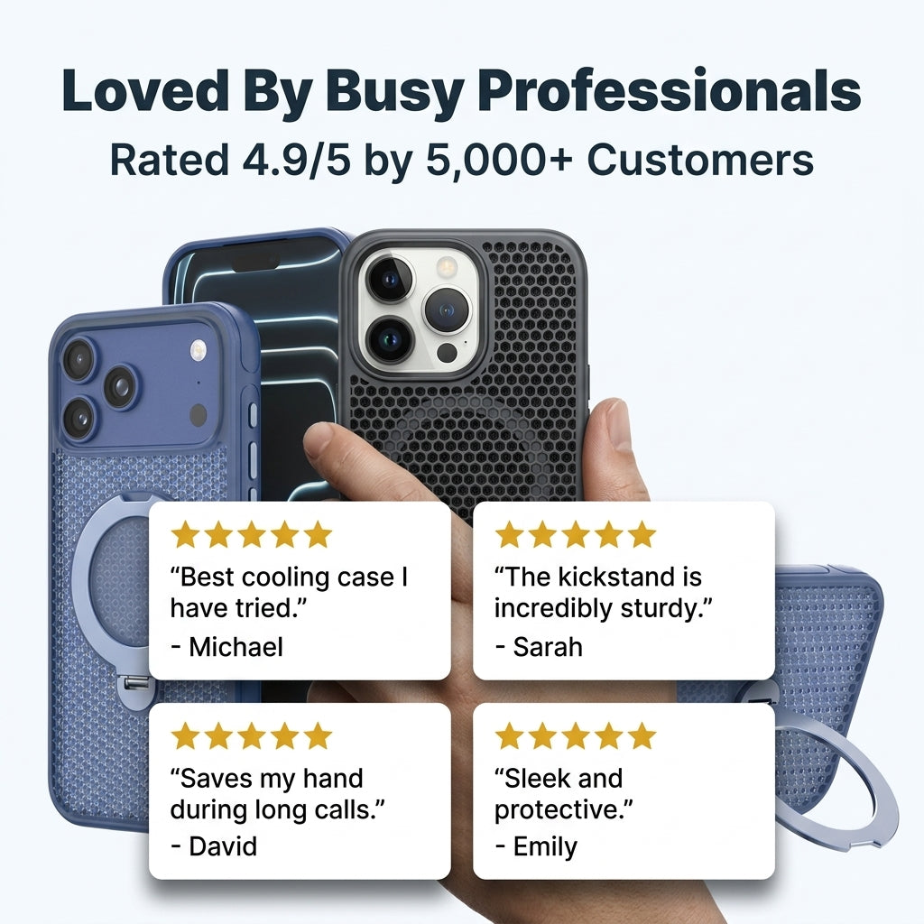 Magnetic Cooling iPhone Case – Ventilated Stand Case with Wireless Charging Support