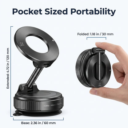 360° Foldable Magnetic Car Phone Mount – Adjustable Suction Holder