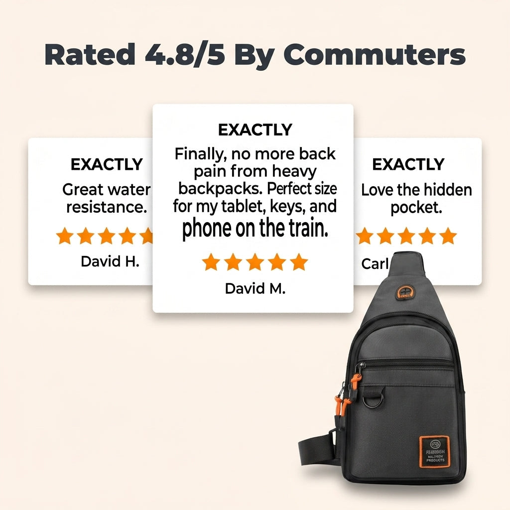 Multi-Compartment Crossbody Bag – Lightweight Everyday Sling Bag