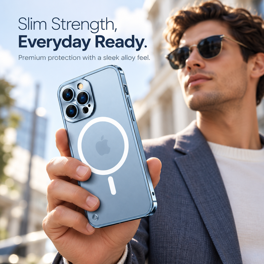 Alloy Protective iPhone Case – Reinforced Camera & Corner Protection, Magnetic Option