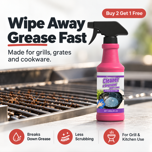 Heavy-Duty Grill Degreaser Spray – Fast Grease & Burnt-On Residue Cleaner