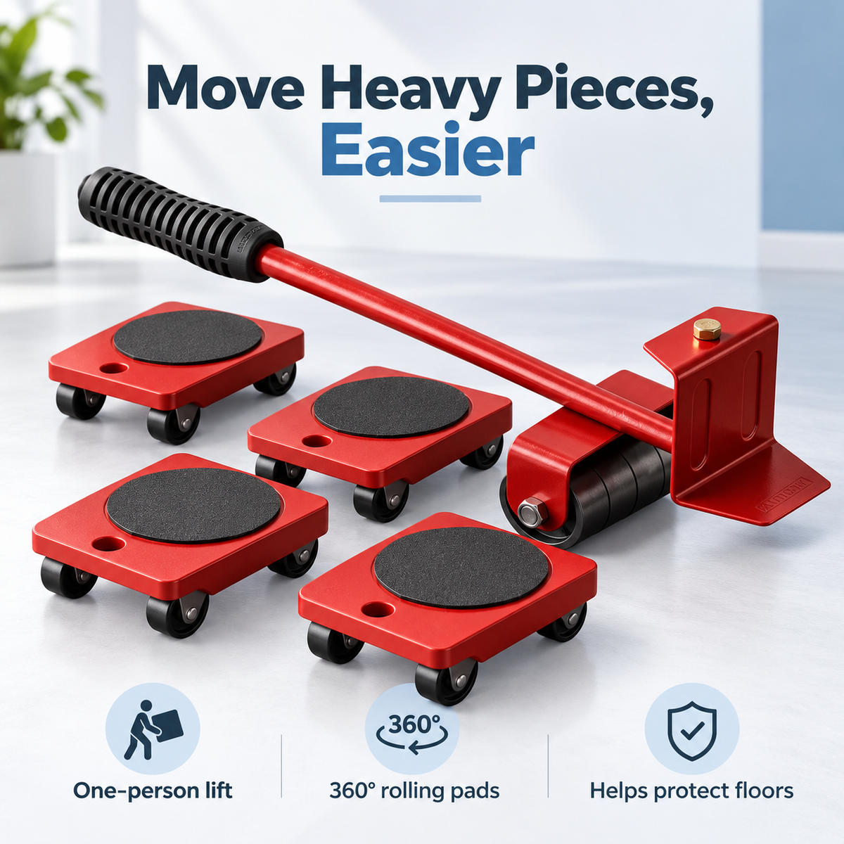 Heavy Furniture Lifter & 360° Mover Roller Kit