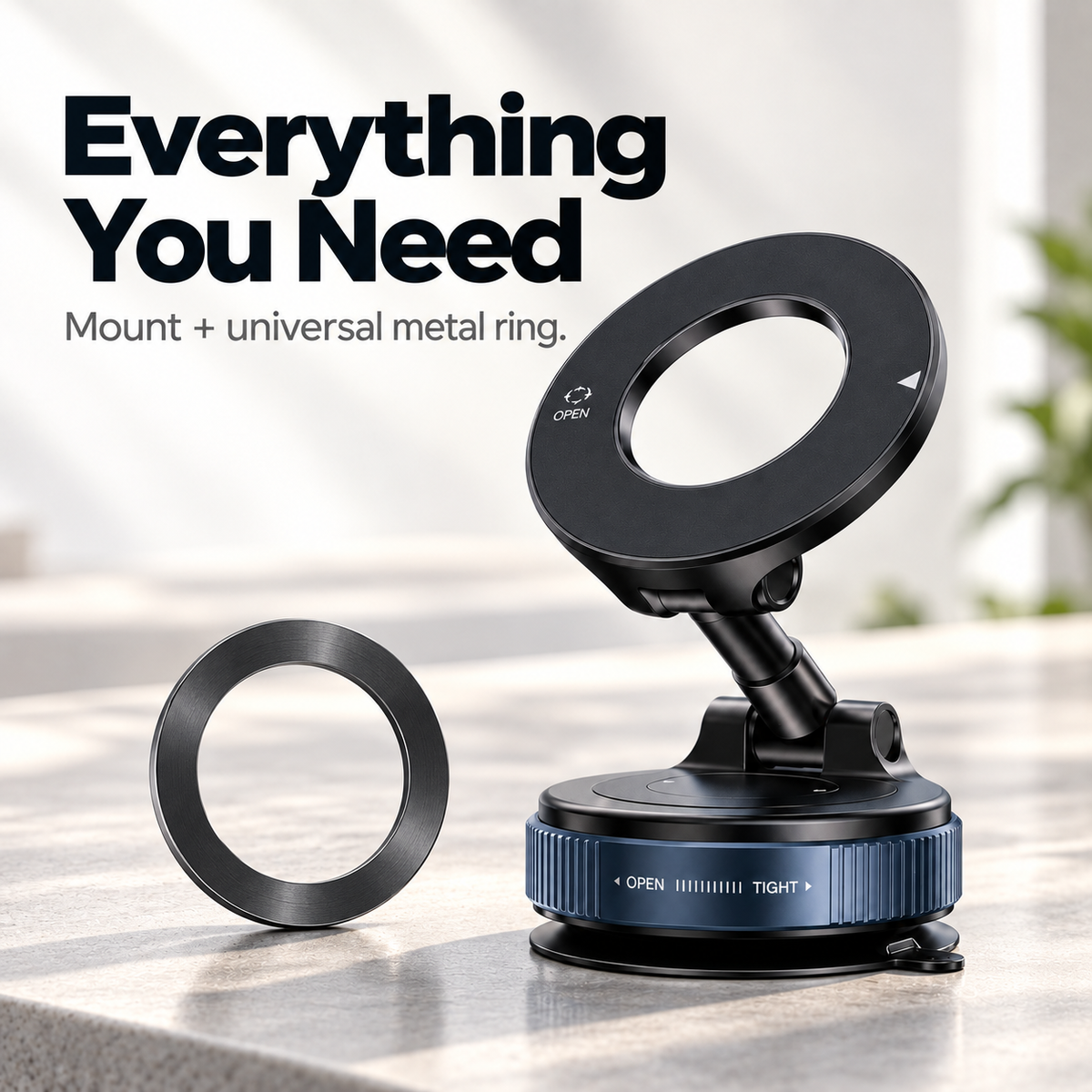 360° Foldable Magnetic Car Phone Mount – Adjustable Suction Holder