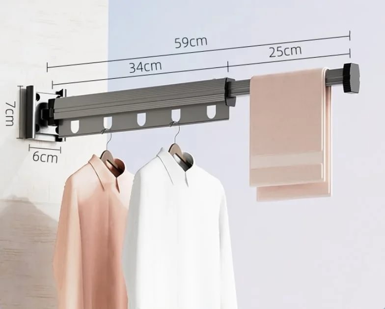Wall-Mounted Folding Clothes Drying Rack – Space-Saving Laundry Air Dryer
