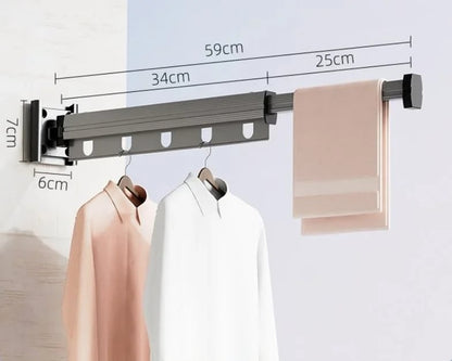 Wall-Mounted Folding Clothes Drying Rack – Space-Saving Laundry Air Dryer