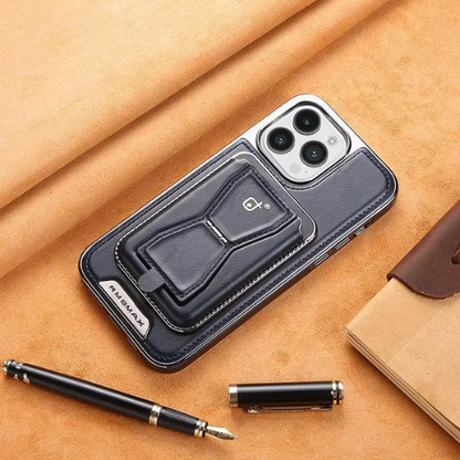 Leather Magnetic Wallet iPhone Case – Detachable Card Holder & Stand