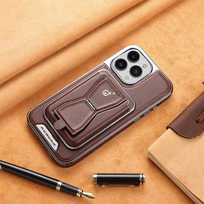 Leather Magnetic Wallet iPhone Case – Detachable Card Holder & Stand
