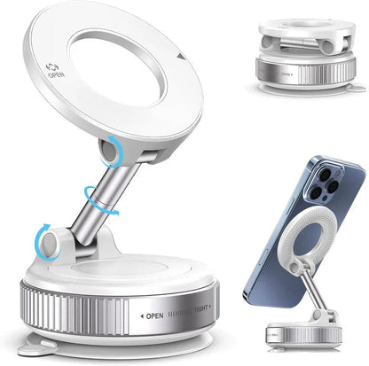 360° Foldable Magnetic Car Phone Mount – Adjustable Suction Holder