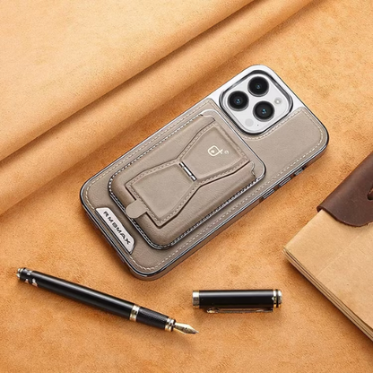 Leather Magnetic Wallet iPhone Case – Detachable Card Holder & Stand