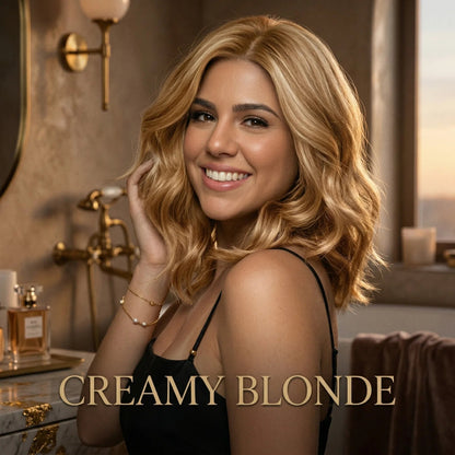 Natural Wavy Bob Wig – Soft Layered Short Synthetic Wig