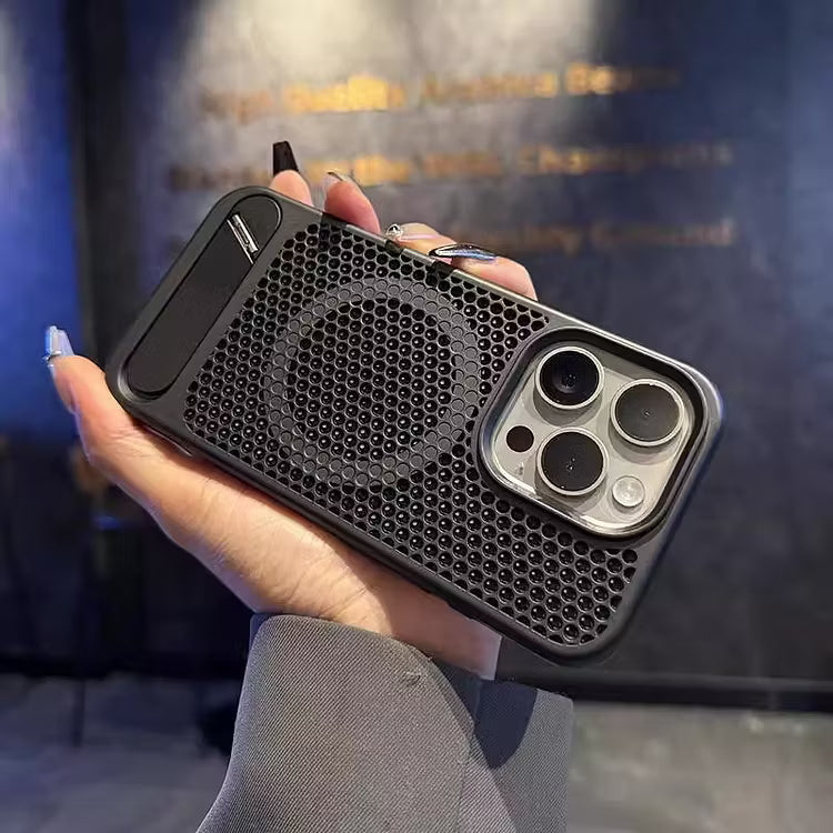 Magnetic Cooling iPhone Case – Ventilated Stand Case with Wireless Charging Support