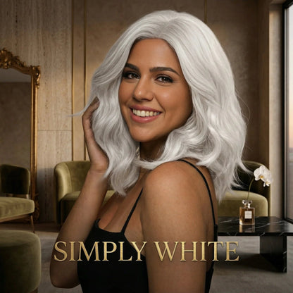Natural Wavy Bob Wig – Soft Layered Short Synthetic Wig