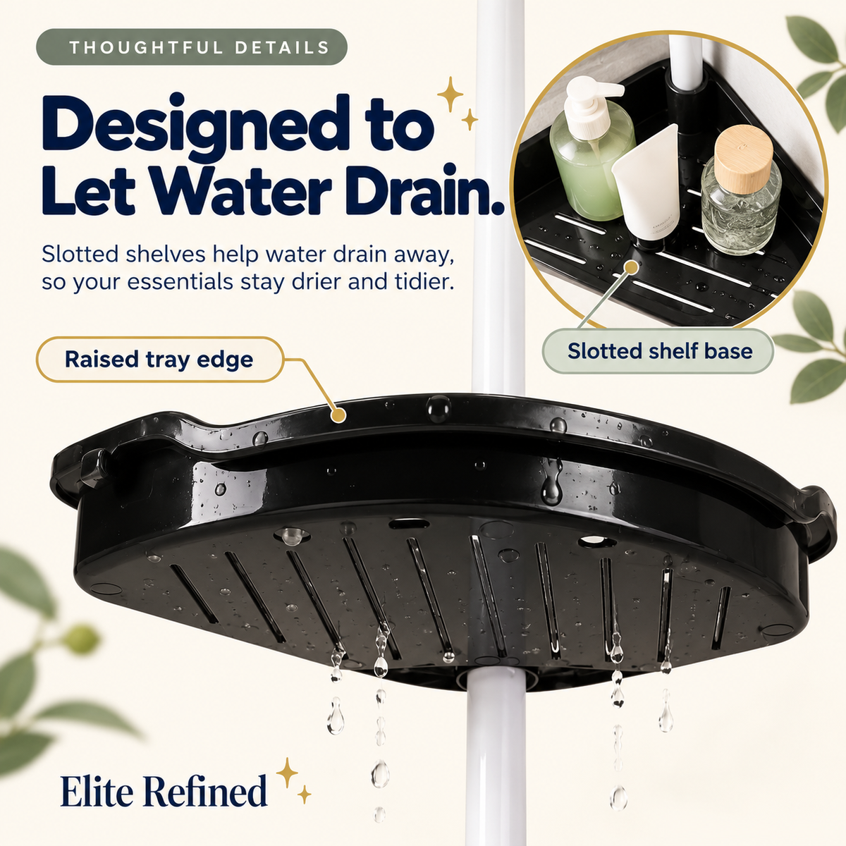 4-Tier Adjustable Tension-Pole Shower Caddy Organizer