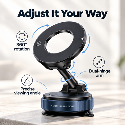 360° Foldable Magnetic Car Phone Mount – Adjustable Suction Holder